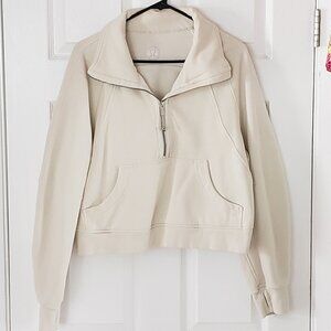 Lululemon Scuba Half Zip Sweatshirt Cream Size M/L
